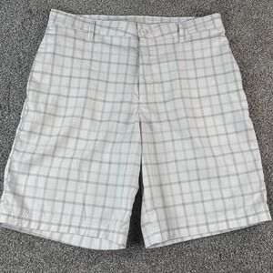 C9 by Champion Golf Shorts Mens 34W White Grey Plaid Performance Active READ